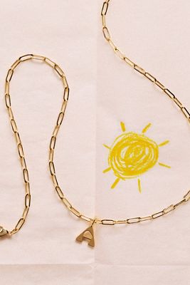 By Anthropologie Initial Pendant Paperclip Chain Necklace