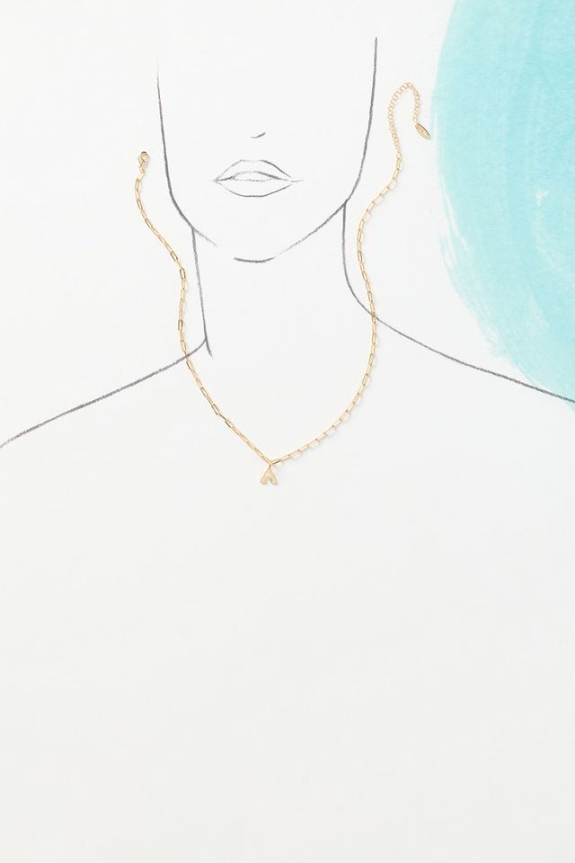 By Anthropologie Initial Pendant Paperclip Chain Necklace #4