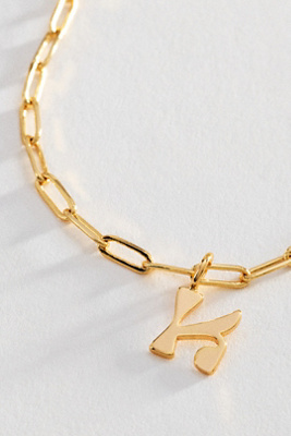 Initial Pendant Paperclip Chain Necklace