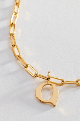 Initial Pendant Paperclip Chain Necklace