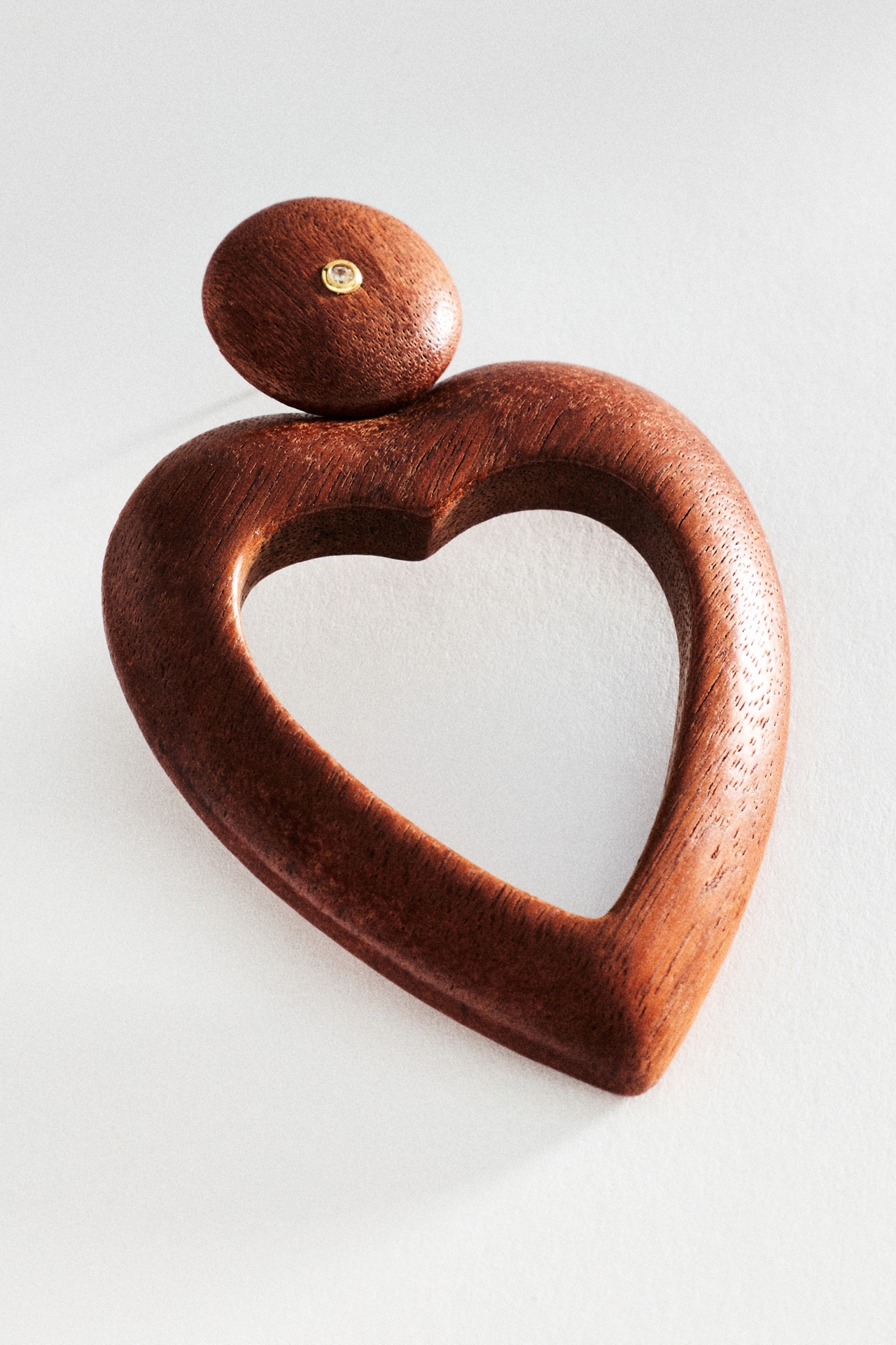 Wood Open Heart Earrings