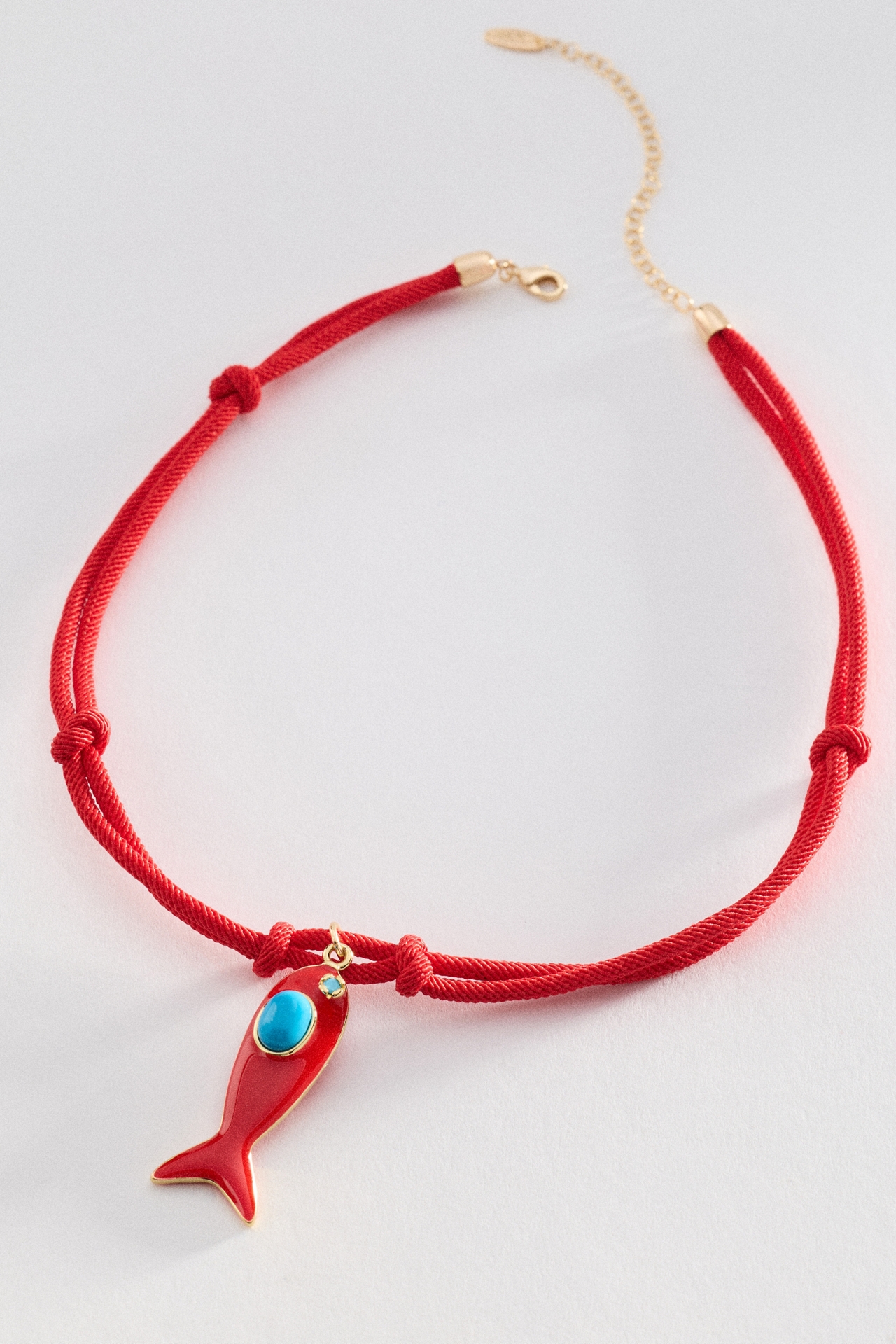 Fish Pendant Cord Necklace