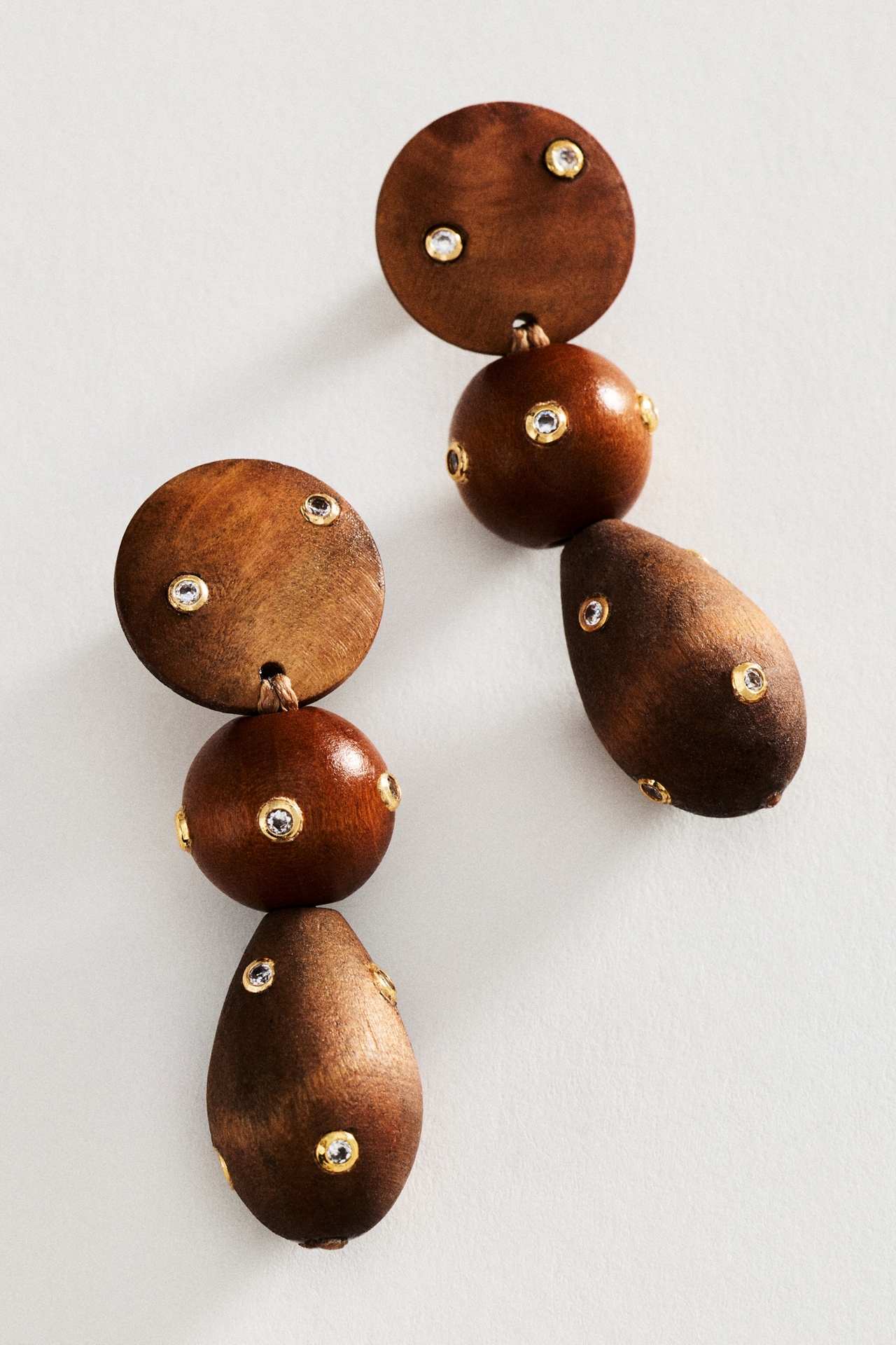 Wooden Sphere Drop Earrings