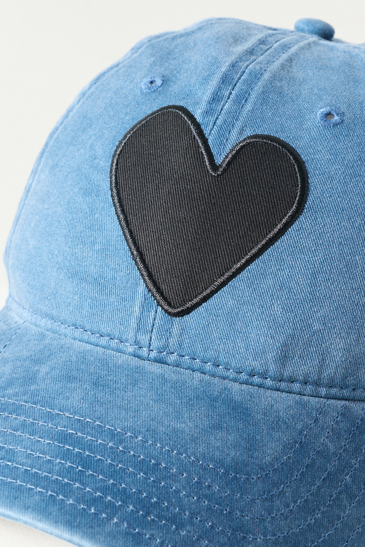 Kerri Rosenthal Denim Heart Baseball Cap