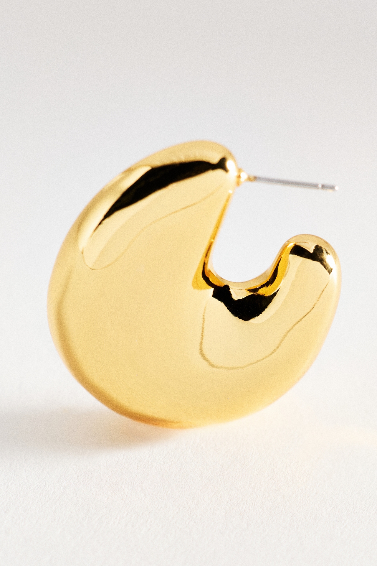 Puffed Huggie Hoop Earrings