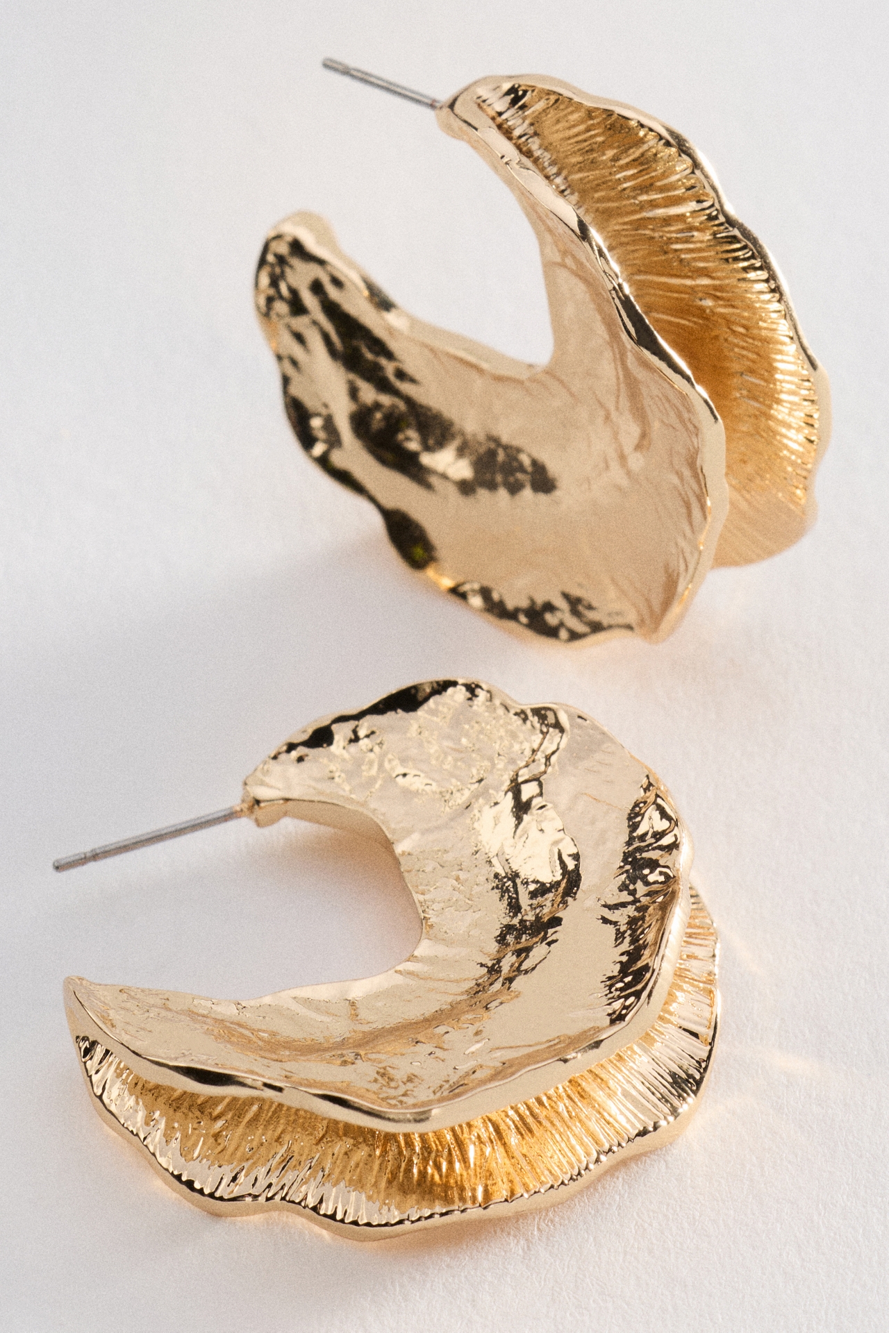 Textured Deco Hoop Earrings