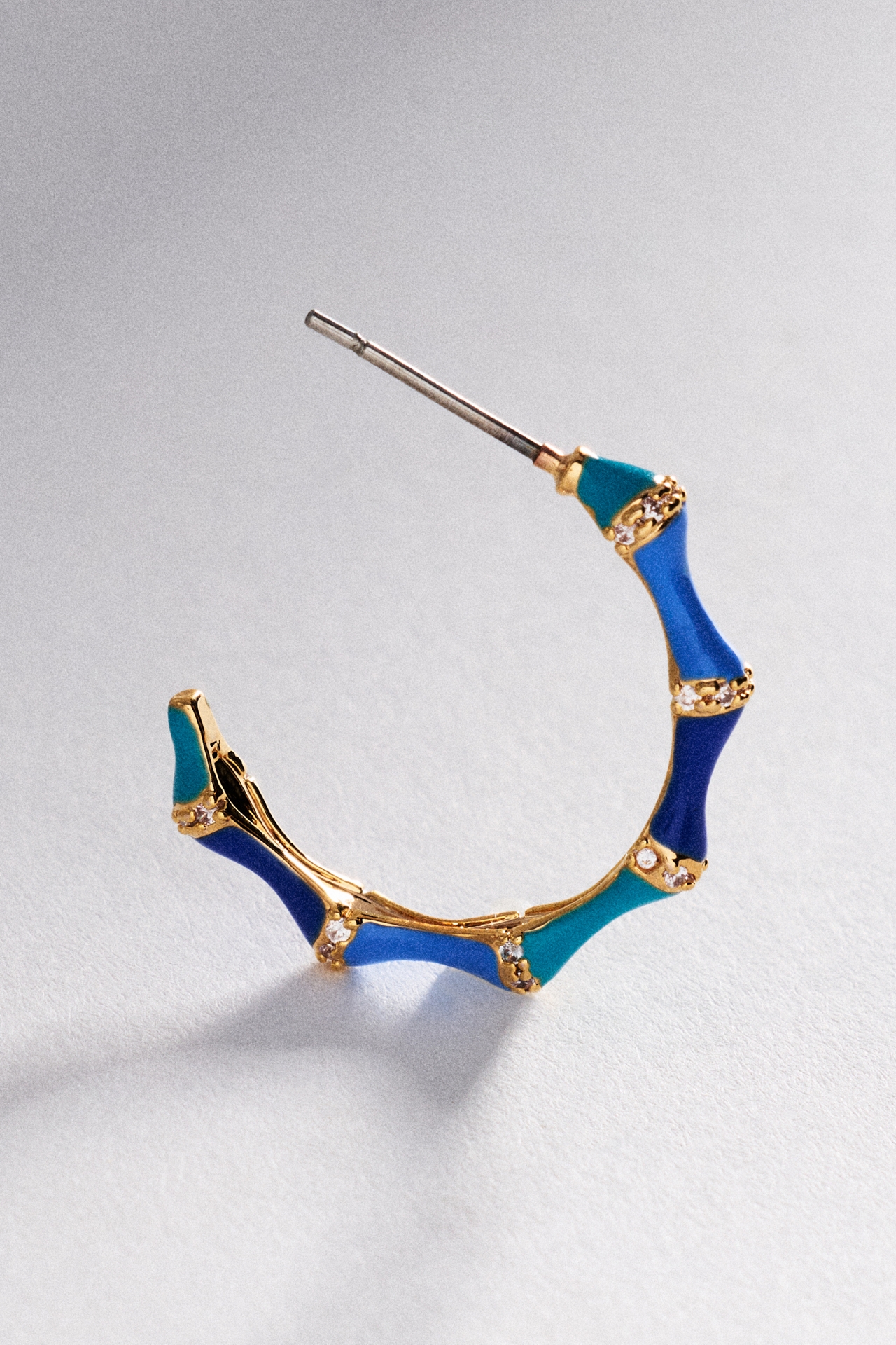 Bamboo Enamel Hoop Earrings