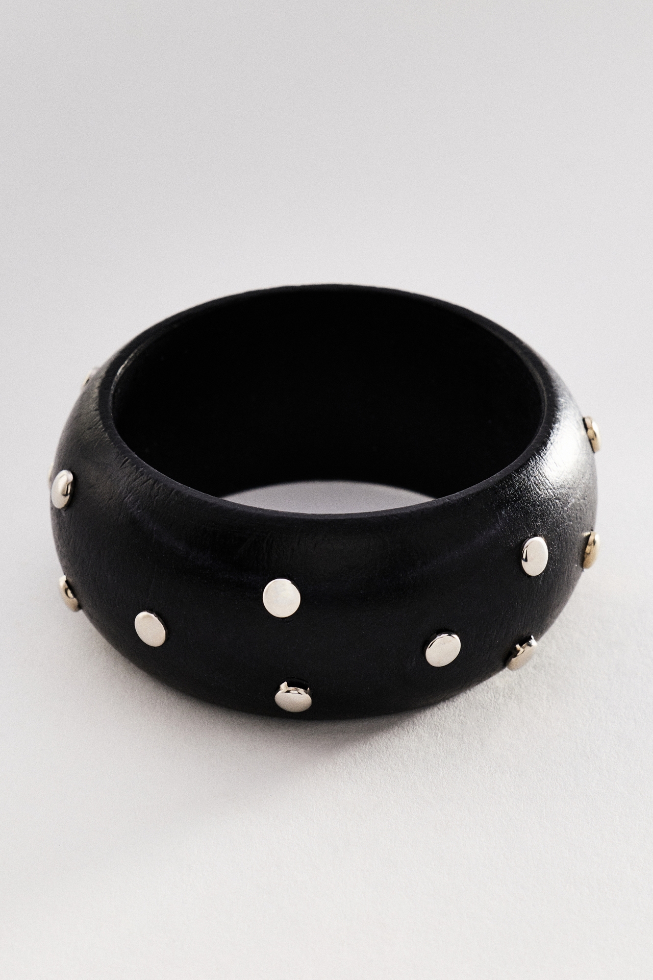 Studded Wood Bangle Bracelet