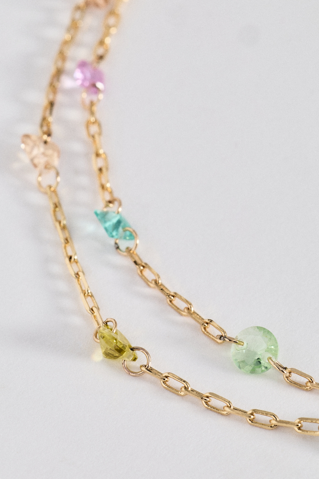 Deux Layered Crystal Necklace