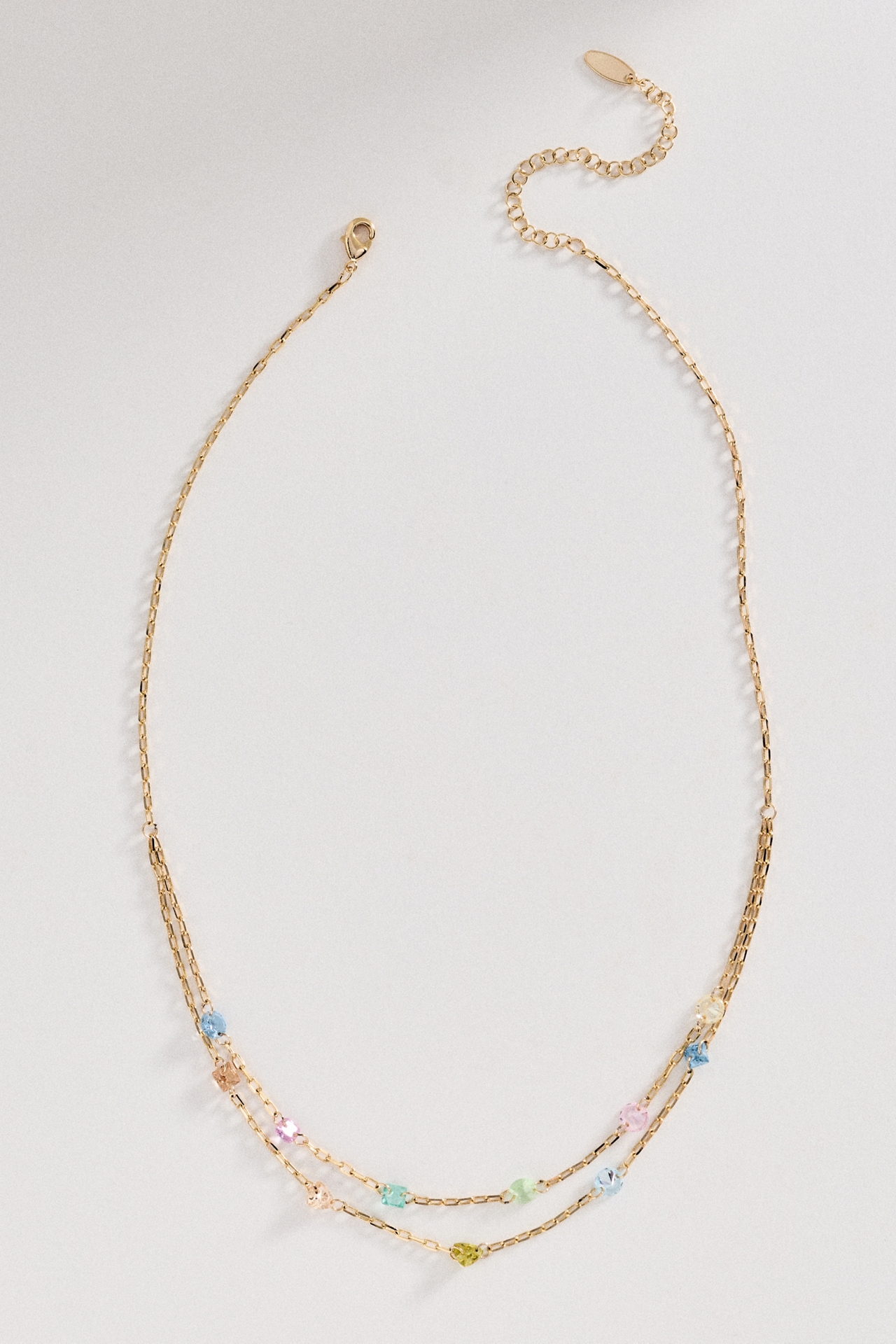 Deux Layered Crystal Necklace