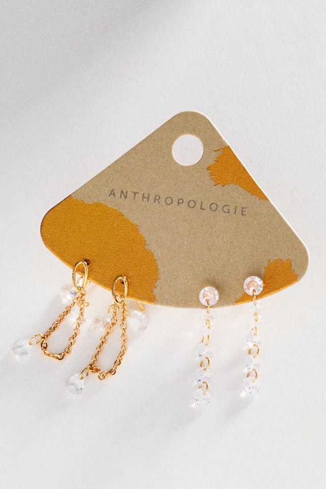 Colorful Crystal Drop Earrings, Set of 2 #1