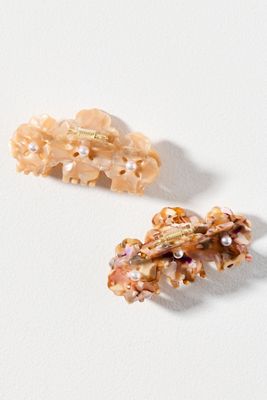 Painted Floral Hair Claw Clips, Set of 3 | Anthropologie display picture 2