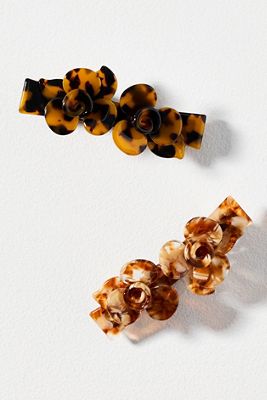 New?Anthropologie-Sculptural Barrette Set Anthropologie Sleek Barrettes, Set Of 4 In Silver - 29% Off  main image 2