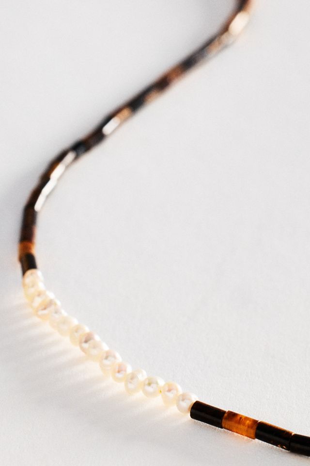 Hermina Athens Tiger's Eye and Pearl Necklace #1