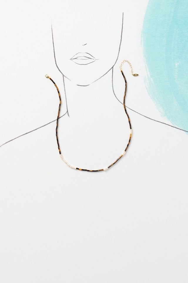Hermina Athens Tiger's Eye and Pearl Necklace #2