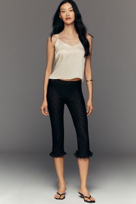 By Anthropologie Ruffle Capri Pants