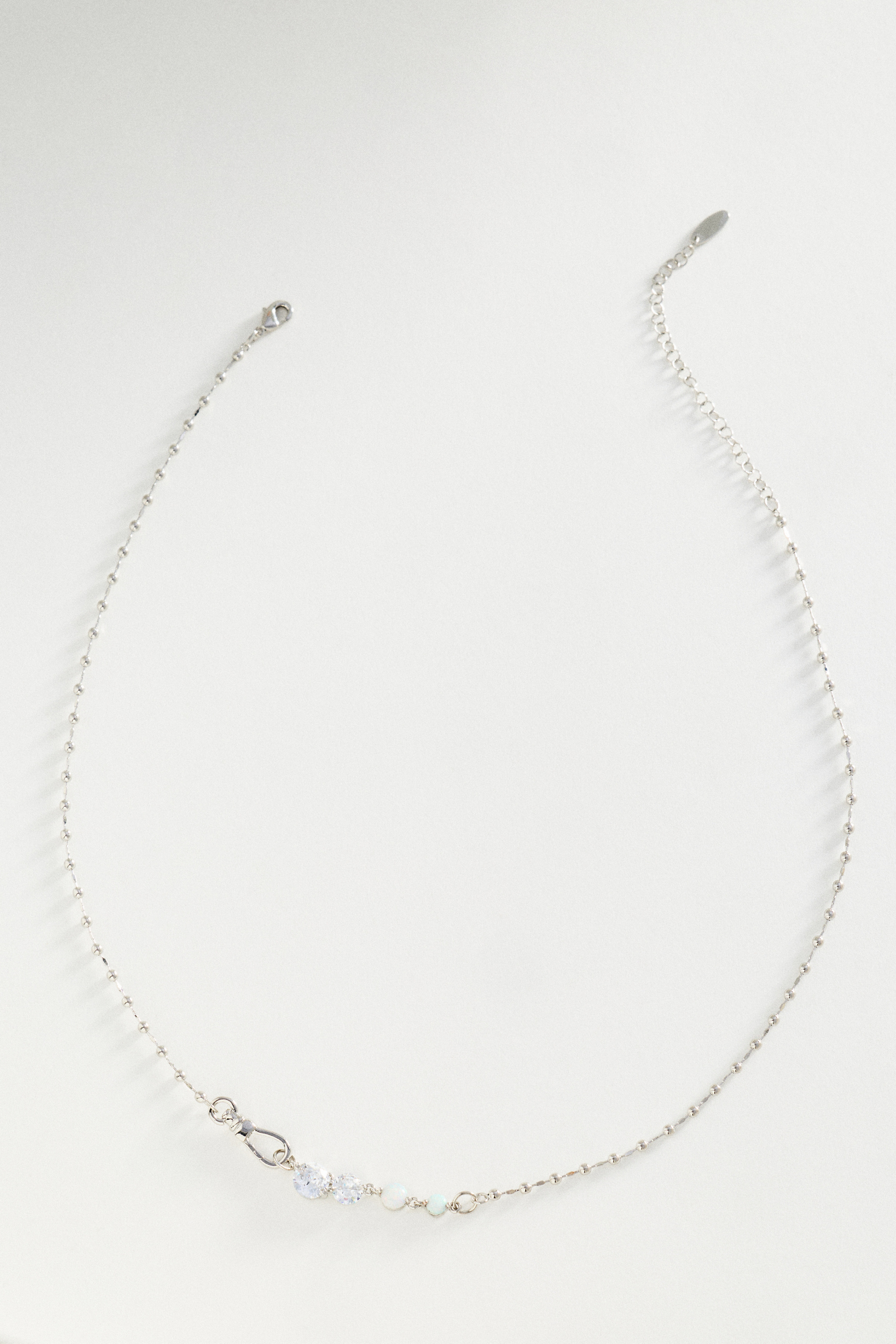 Delicate Crystal Ball Chain Necklace - Image 1
