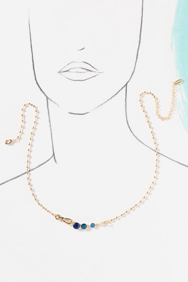 Delicate Crystal Ball Chain Necklace #2