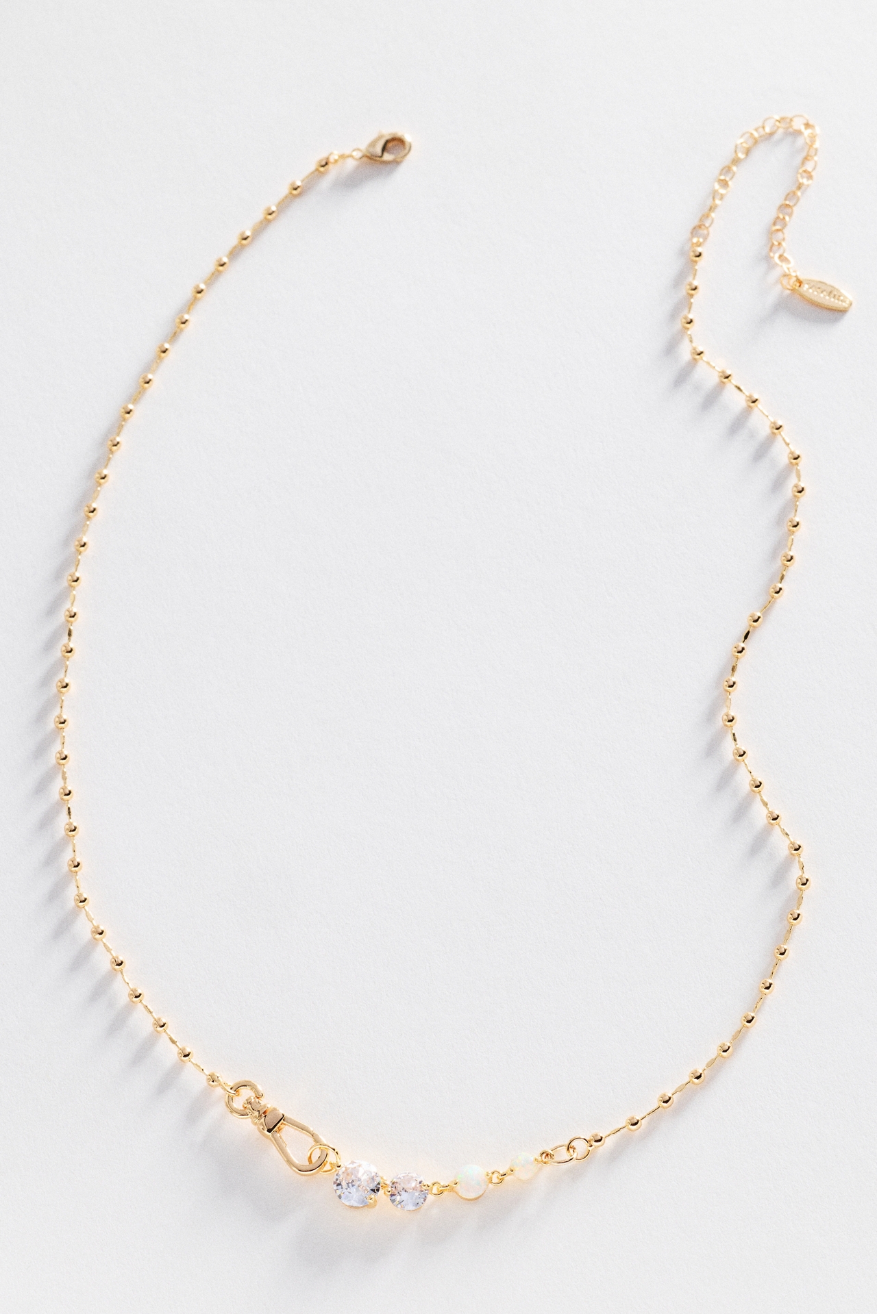 Delicate Crystal Ball Chain Necklace