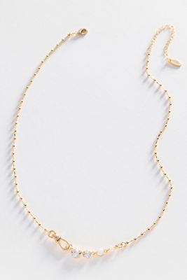 Delicate Crystal Ball Chain Necklace