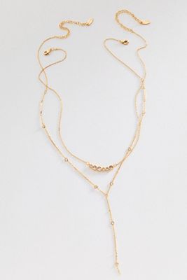 Bezel Crystal Layered Chain Necklaces, Set of 2