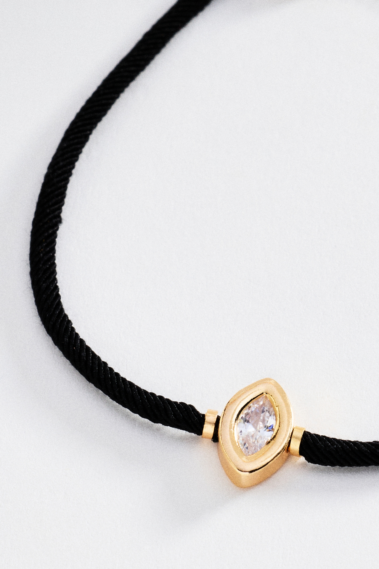 Corded Bezel Crystal Bracelet