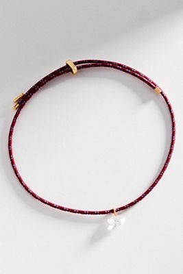 Adjustable Corded Crystal Pendant Necklace