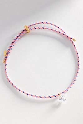 Adjustable Corded Crystal Pendant Necklace