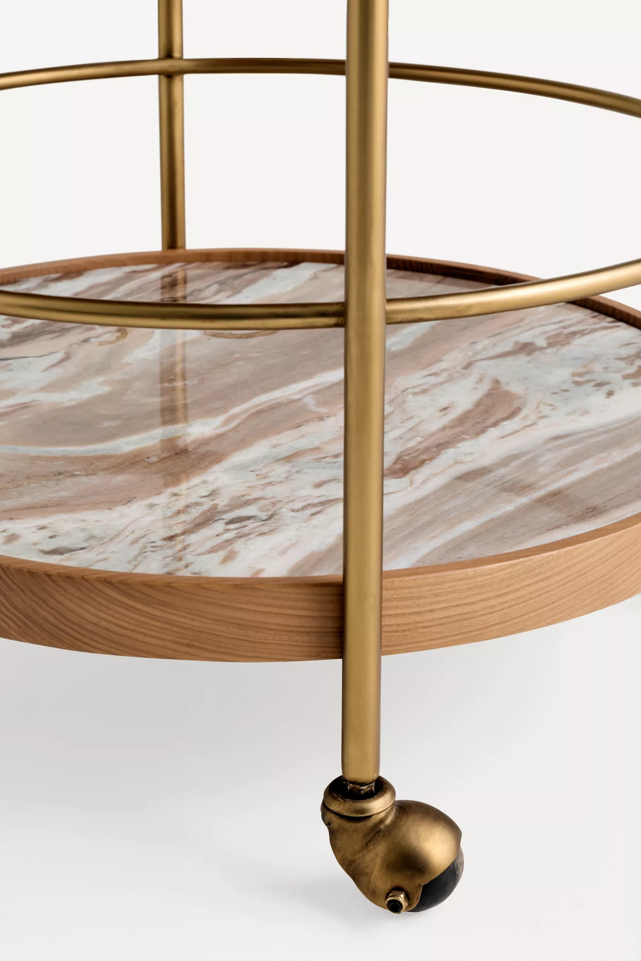 Ida Marble Peacock Bar Cart - thumbnail 5