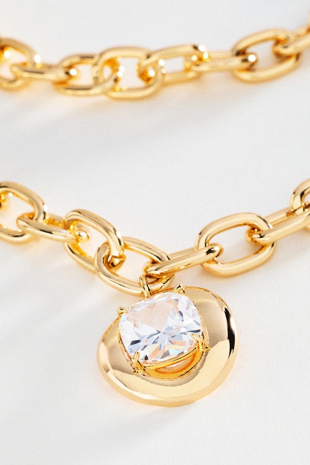 Chunky Bezel Crystal Pendant Necklace #1