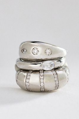 Chunky Stacking Rings, Set of 3
