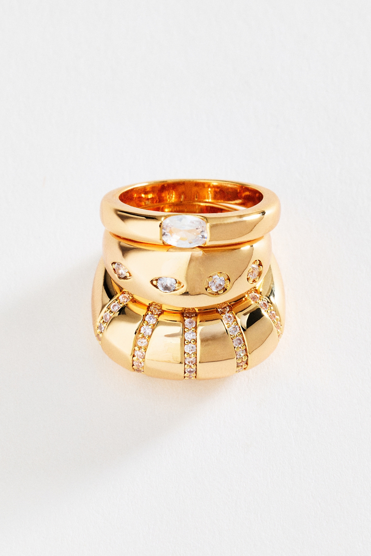 Chunky Stacking Rings, Set of 3