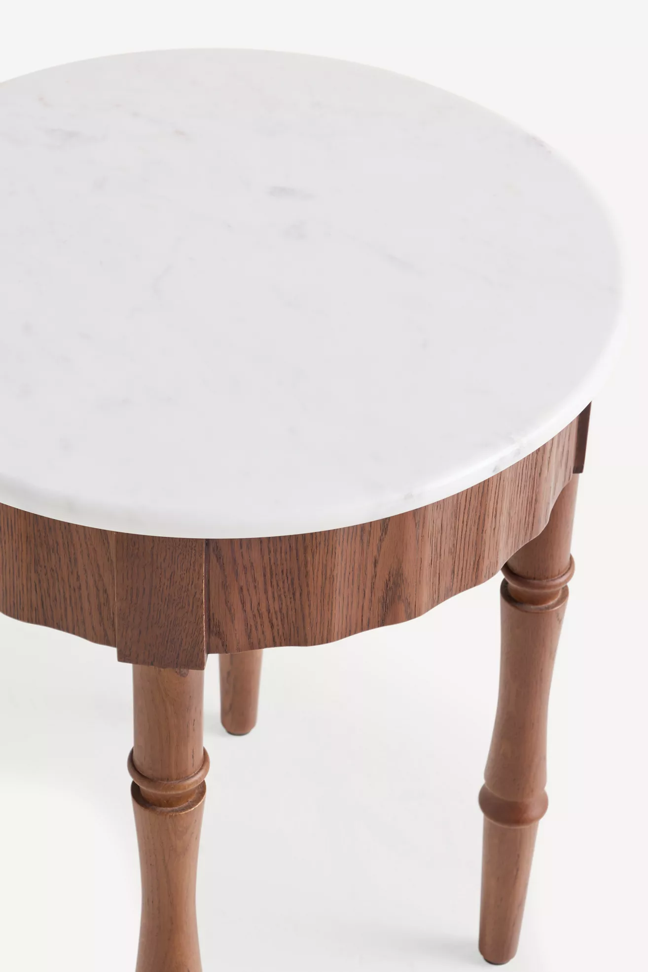 Thorne Marble Top Wood Side Table - thumbnail 4