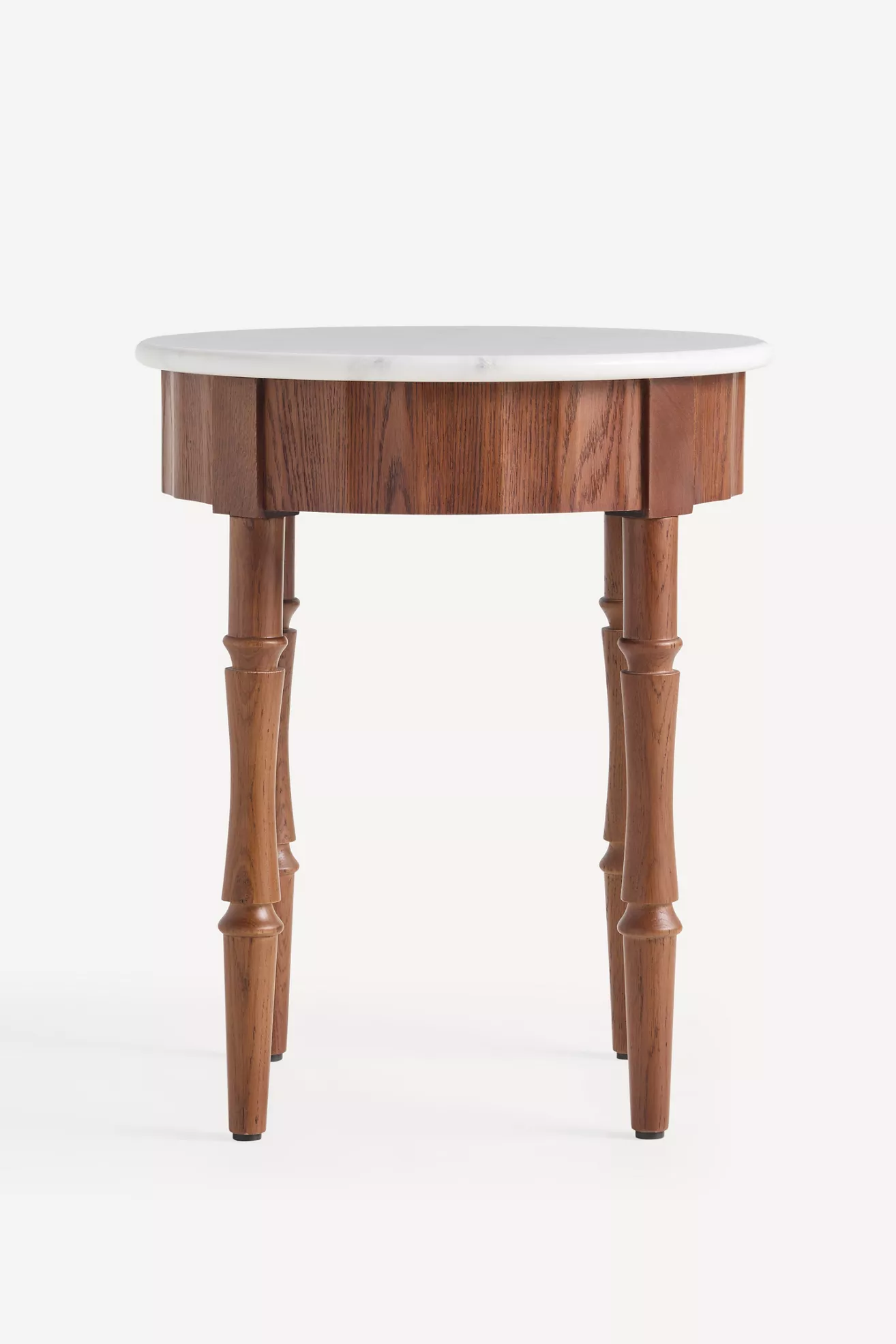 Thorne Marble Top Wood Side Table - thumbnail 2