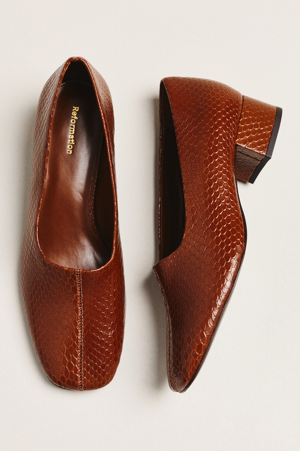 Reformation Inez Square-Toe Pumps