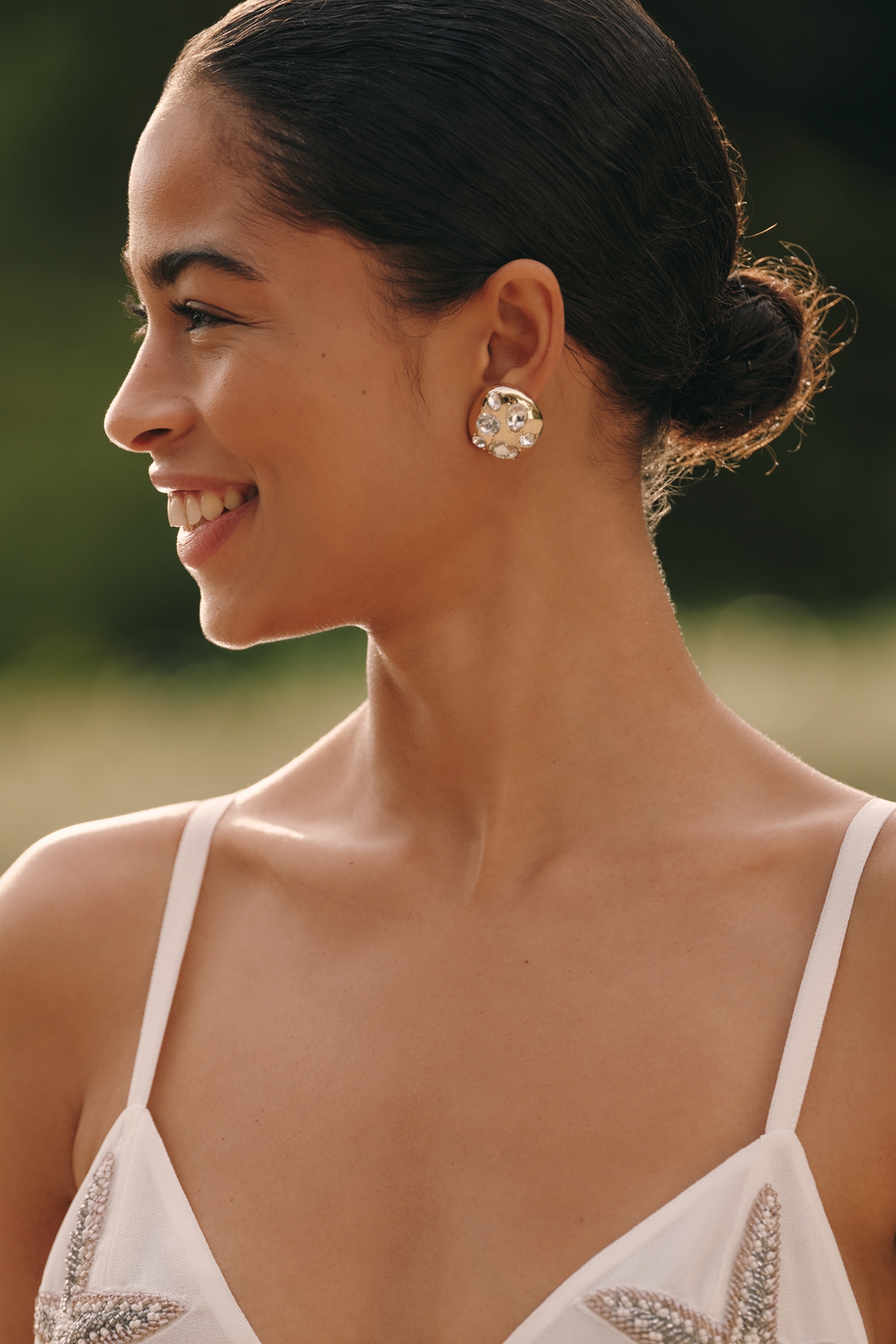 By Anthropologie Colorful Crystal Post Earrings