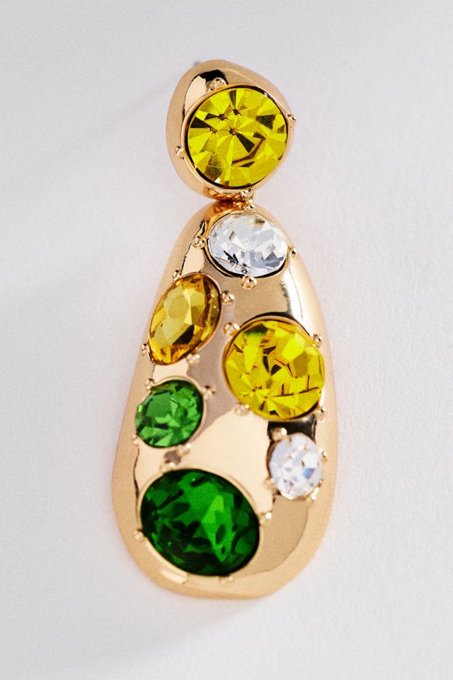 By Anthropologie Crystal Cluster Drop Earrings #1