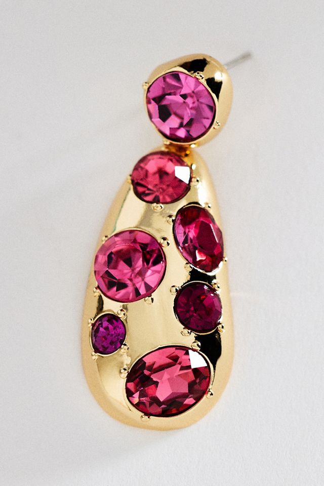By Anthropologie Crystal Cluster Drop Earrings #1