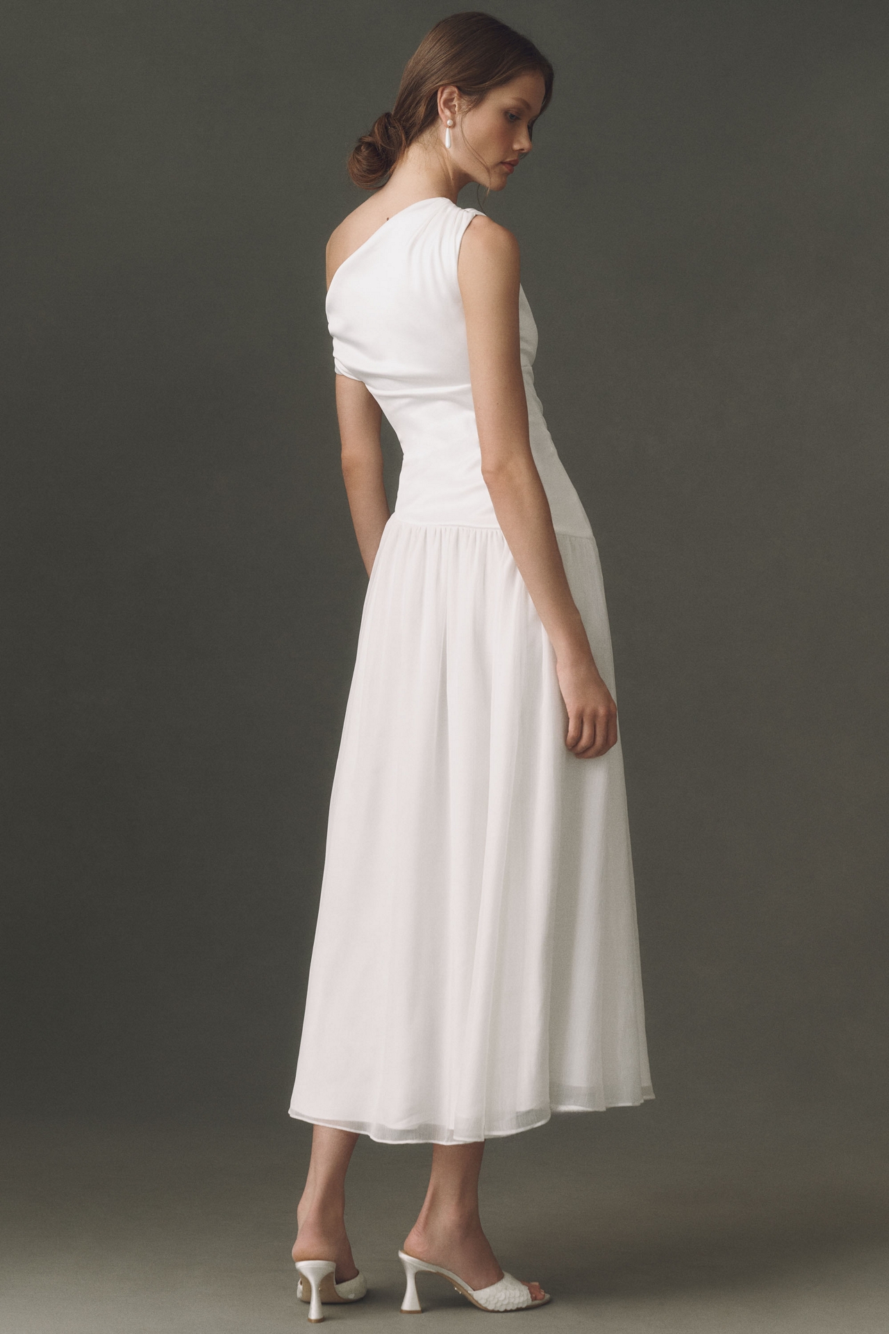 BHLDN One-Shoulder Satin Maxi Dress
