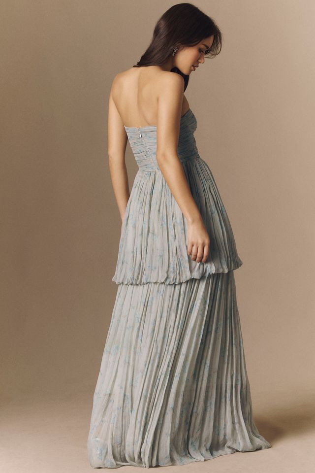 open lace back dress Seeking Champagne Pleated Maxi Dress in White S / White main image 0
