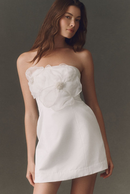 bhldn strapless corset fit & flare mini dress BHLDN Strapless Pleated Fit & Flare Mini Dress