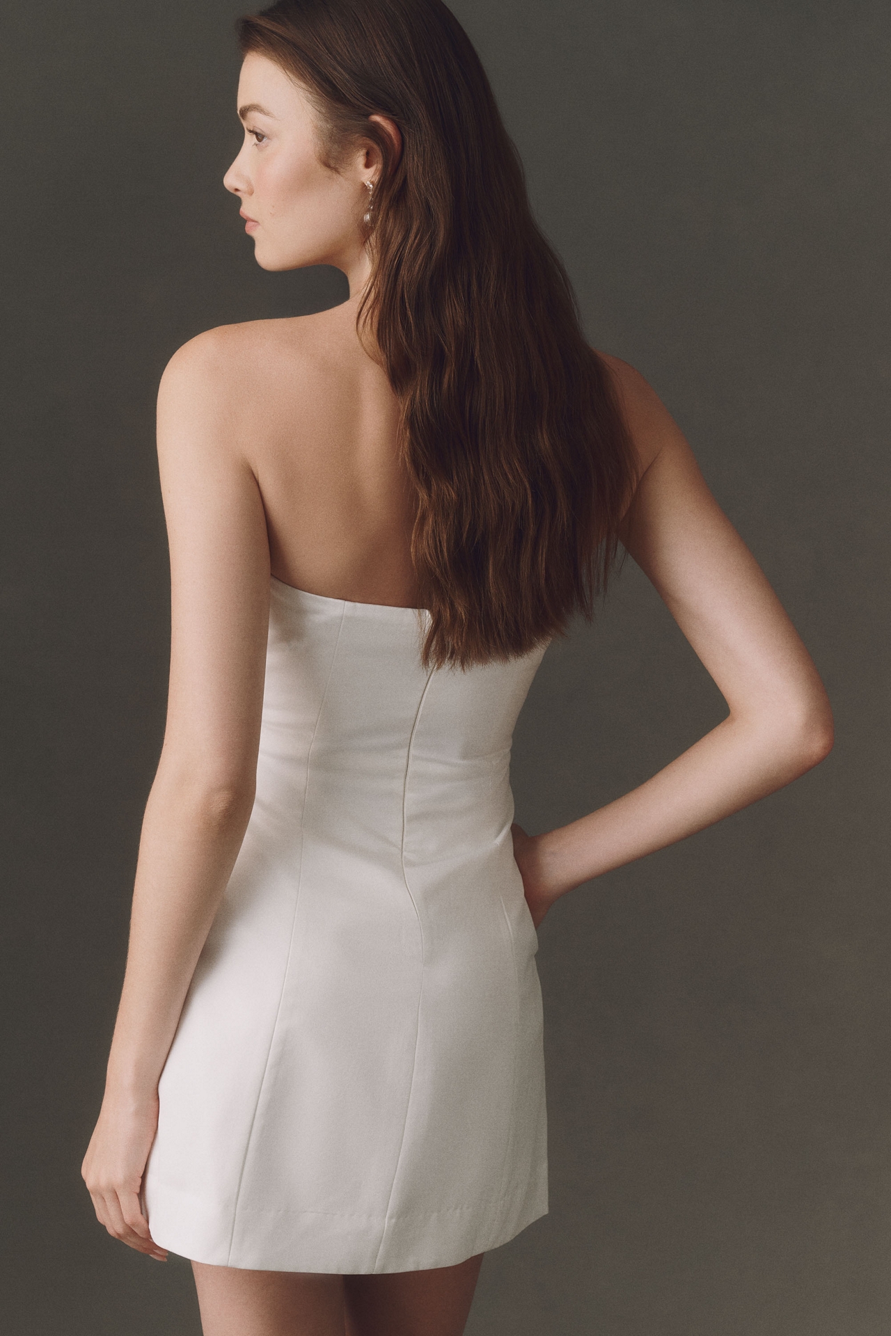 BHLDN Strapless Appliqué Mini Dress