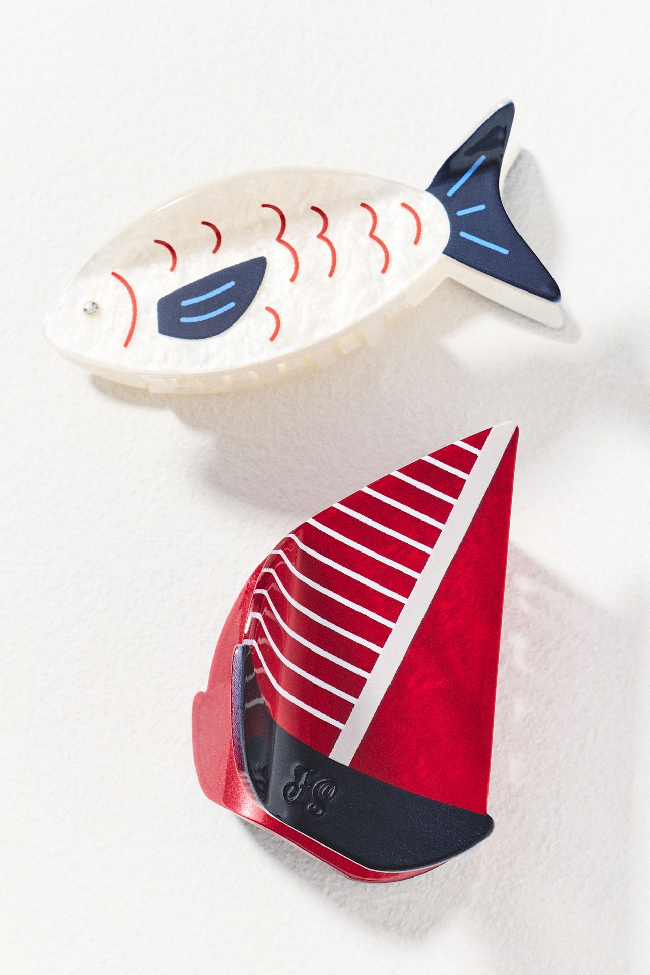 Frasier Sterling Nautical Claw Clips, Set of 2