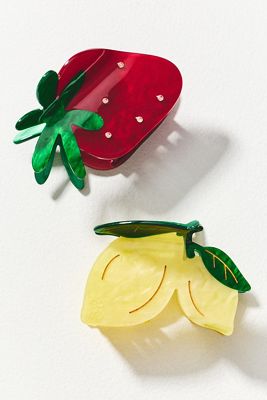 Frasier Sterling Fruit Claw Clips, Set of 2