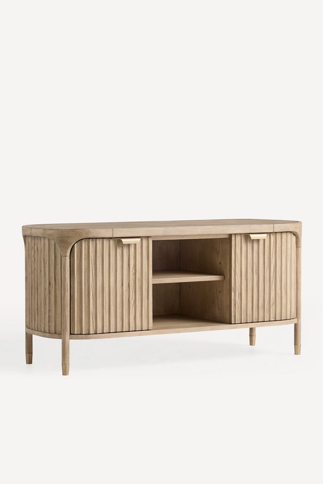 Isla Fluted Wood Media Console #1
