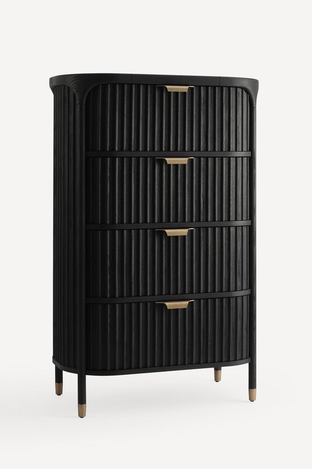 Isla Fluted Wood Four-Drawer Dresser #1