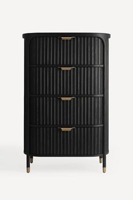 Isla Fluted Wood Four-Drawer Dresser