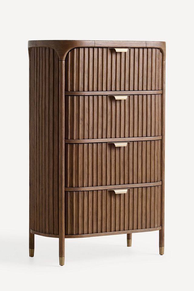 Isla Fluted Wood Four-Drawer Chest of Drawers #1