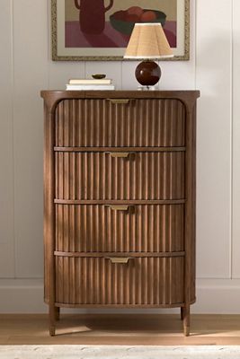 Isla Fluted Wood Four-Drawer Dresser