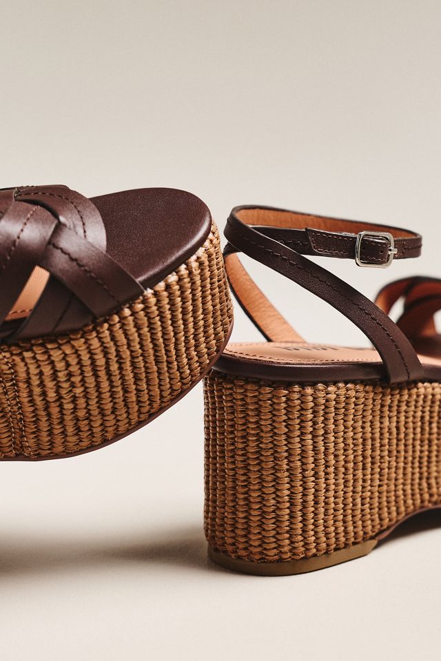 Bibi Lou Raffia Platform Heel Sandals | Anthropologie